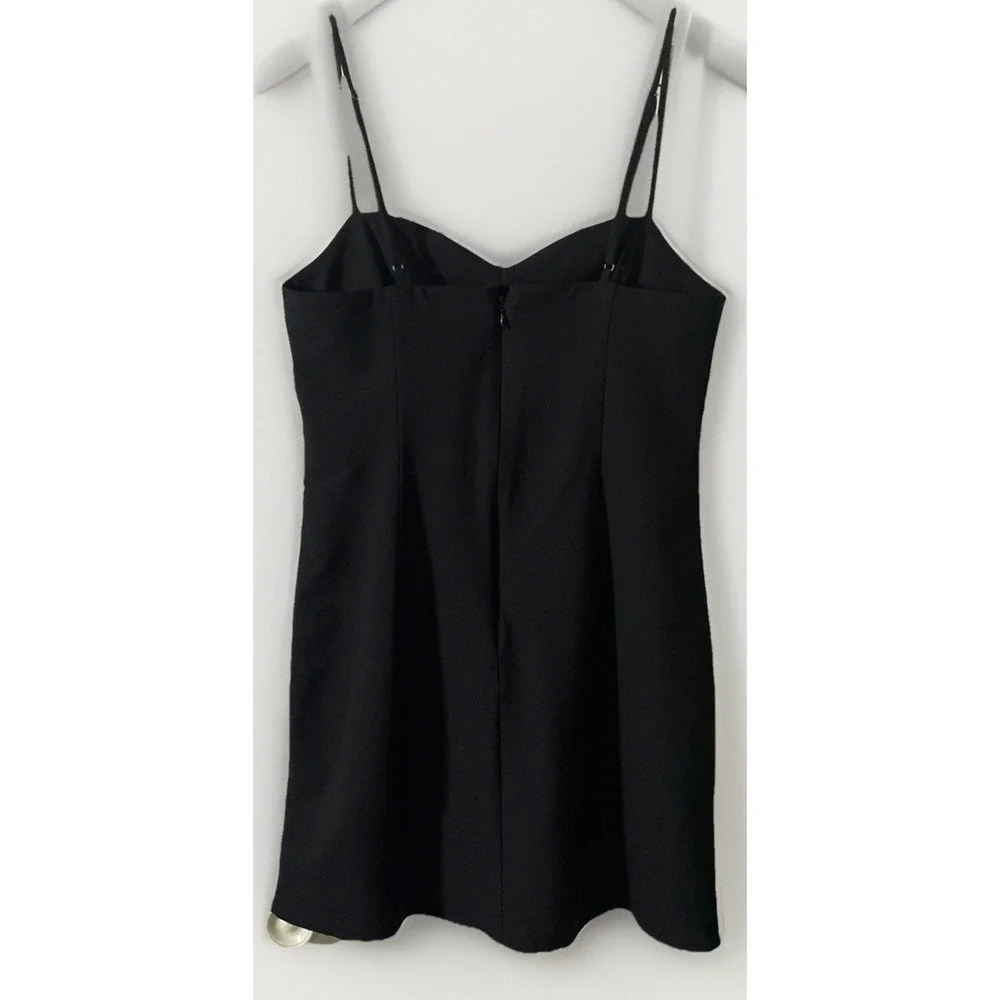Abercrombie And Fitch Black Mini Sundress Spaghetti Strap Zip Womens Size Small - Picture 2 of 8